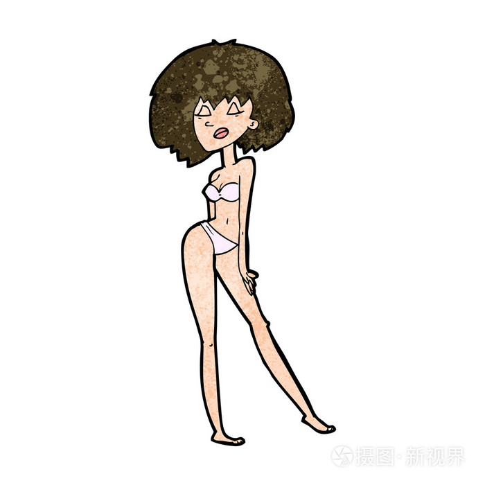 卡通的比基尼泳装的女人