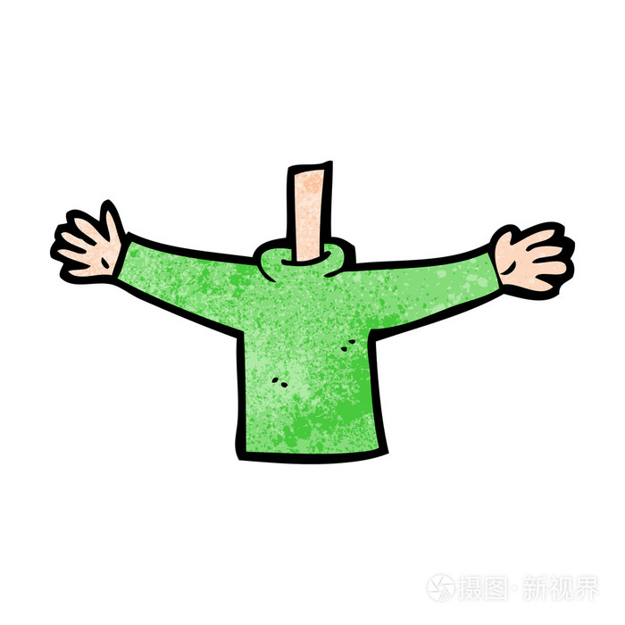 卡通挥舞着手臂的身体混合和匹配的漫画或者添加自己的照片