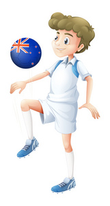 男孩用球与新西兰的标志设计