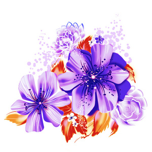 花卉的水彩绘画的彩色图