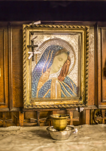古色古香的正统图标圣母玛利亚