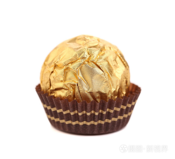 在金色箔的美味巧克力糖果