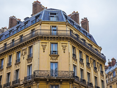 巴黎，法国。典型的建筑细节