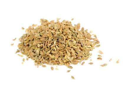 semences孤立的白色背景上的胡萝卜种子照片