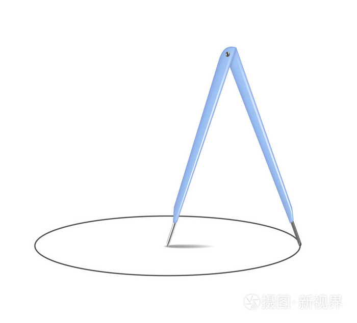 老式绘图圆规和圆