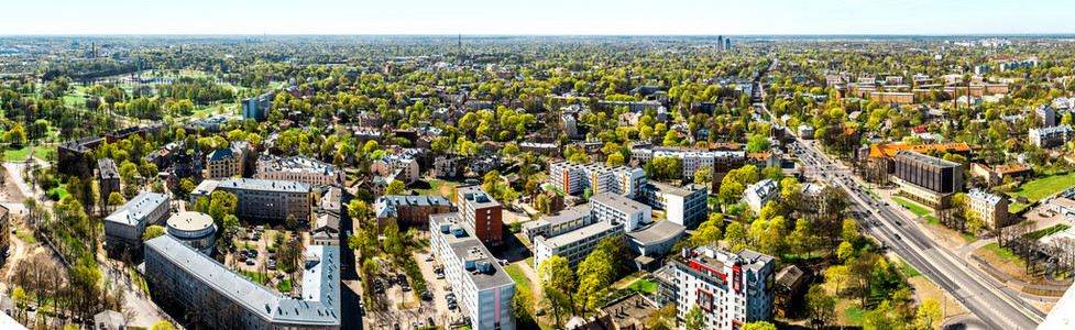 pardaugava。里加市邻里的全景视图。拉托维亚