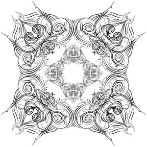 手绘地毯线稿手绘的图案.花边, 东方, 波斯地毯照片