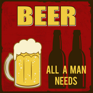 啤酒，所有人都需要复古海报