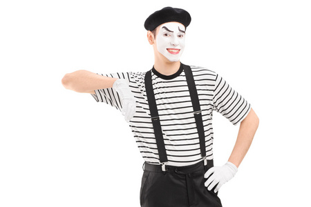 男性 mime 艺术家合影