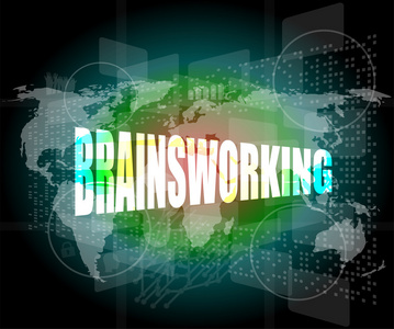 word brainsworking 触摸屏幕技术背景上