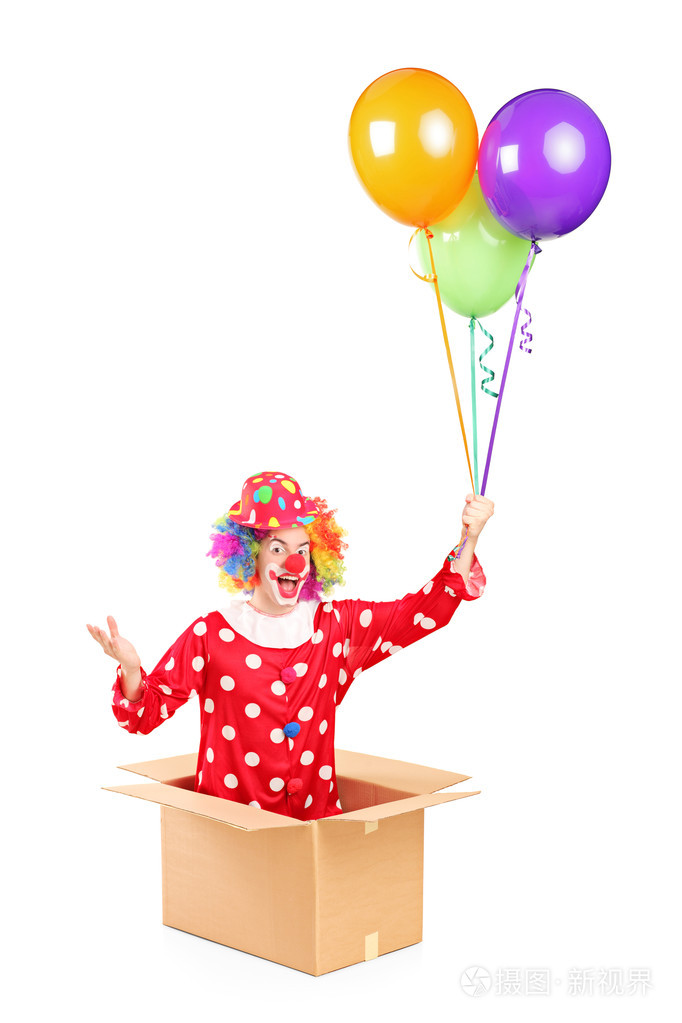 小丑拿着气球