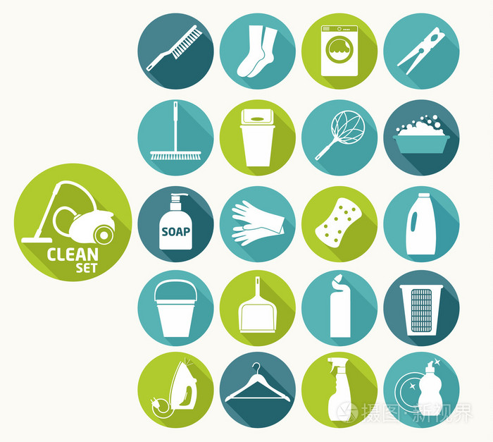 干净平坦的图标