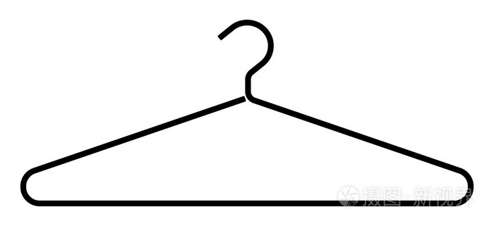 衣架在白色背景上的向量轮廓