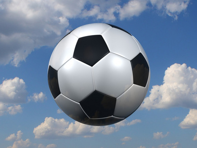 足球球对着天空