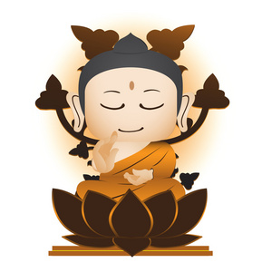 妖僧佛卡通矢量照片