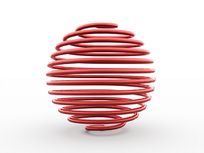 抽象的红色螺旋球