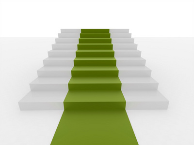 绿色的地毯的楼梯图片