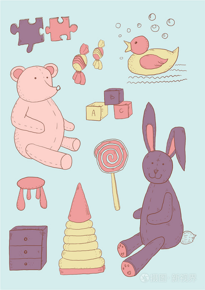 复古玩具插画-正版商用图片1fmpky-摄图新视界