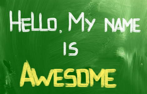 你熟悉的名字你好我的名字是令人敬畏的概念照片