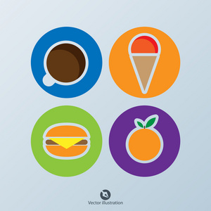 四色设计食品图标