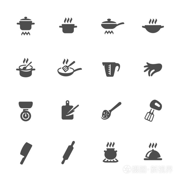 烹饪的图标集