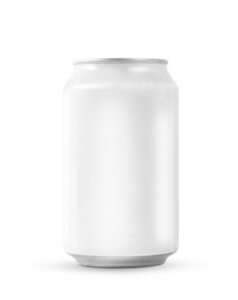 白色背景上的白色易拉罐