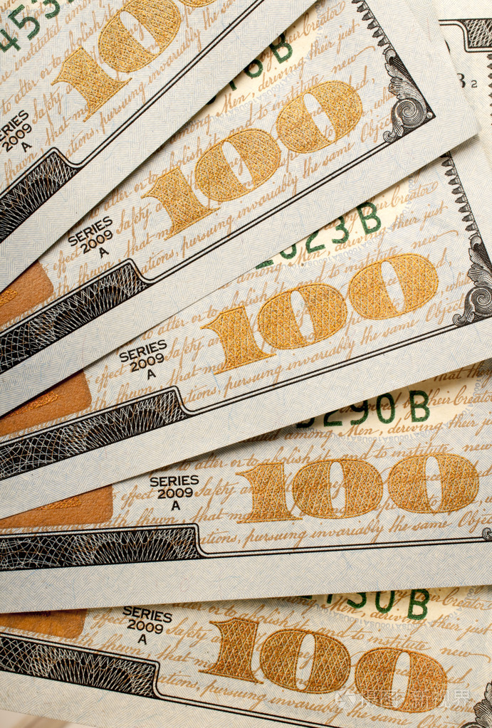 煽动美国一百美元的钞票