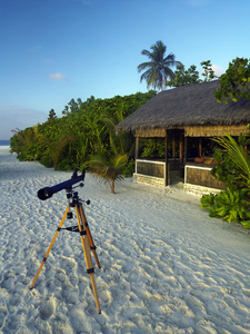 地处热带的海滩度假村马尔代夫