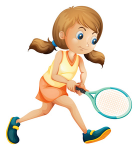 一位年轻的女士，打网球