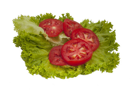 红色西红柿和生菜