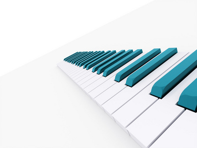 呈现的蓝色钢琴键盘