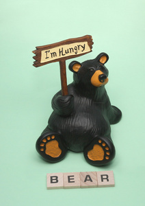 与标记和留言板的玩具熊