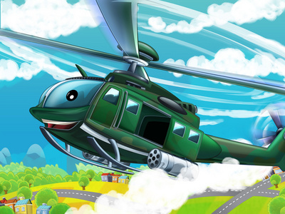 卡通直升机图片