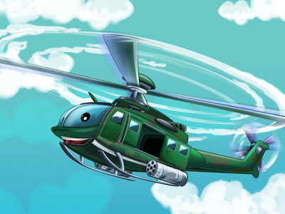 卡通直升机照片