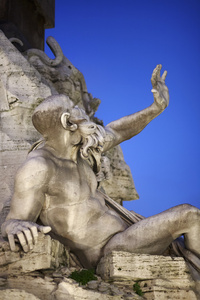 意大利 拉齐奥 罗马 纳沃纳广场 四河喷泉 雕像