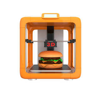 3d 打印机打印食物像汉堡包