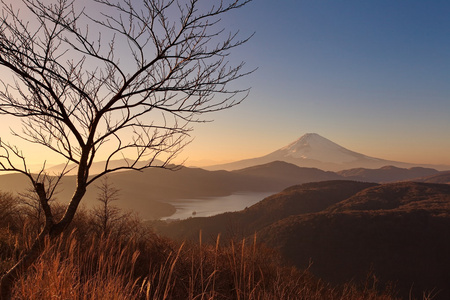 山富士在冬天