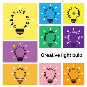 创意灯泡思想理念 经营理念 教育标志