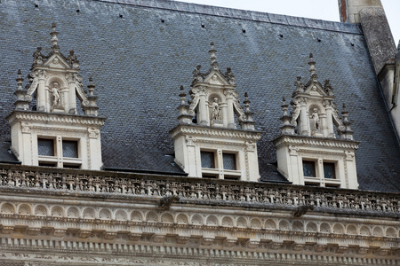 加斯东  德  奥尔良翅膀中的 blois.the 窗口的城堡。法国卢瓦尔河谷