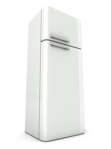 现代闪亮的白色冰箱