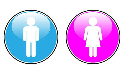 男性和女性的按钮
