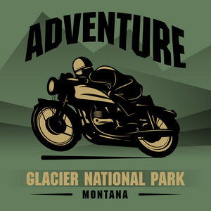 老式摩托车探险海报图片