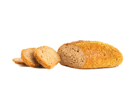 面包被隔绝在白色背景