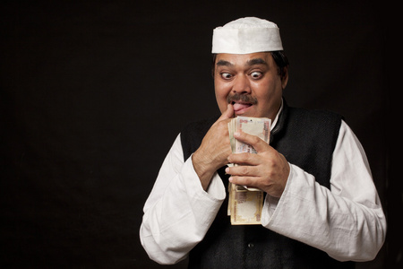 贪婪政客数钱照片