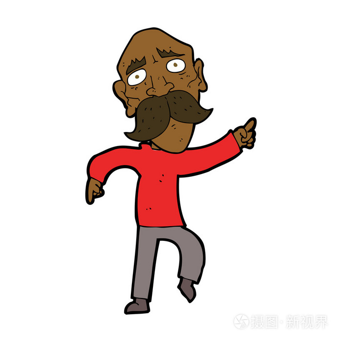 卡通指向多可悲的老男人