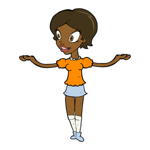 无远弗届卡通妇女用胳膊无远弗届照片