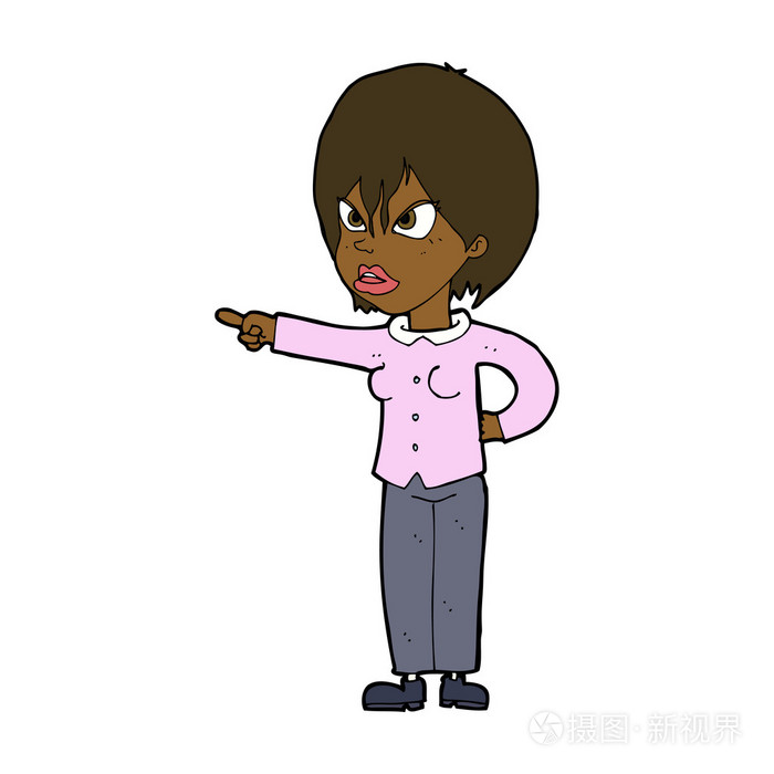 卡通女人指责