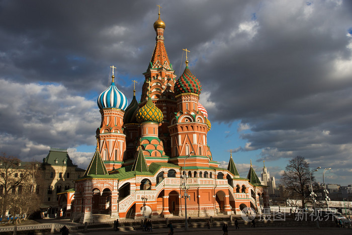 圣瓦西里大教堂从列夫斯基血统,莫斯科,俄罗斯