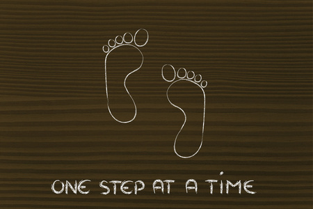 前进，一步一个脚印，在一段时间 足迹设计