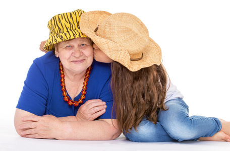 祖母和孙女的帽子